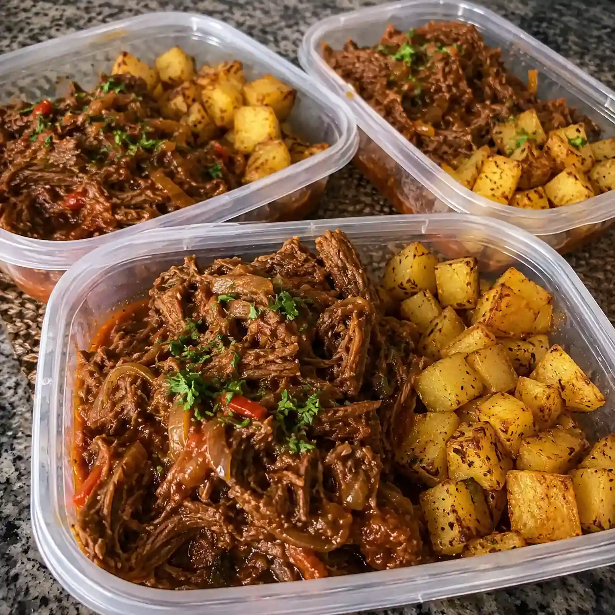 Carne mechada en salsa criolla